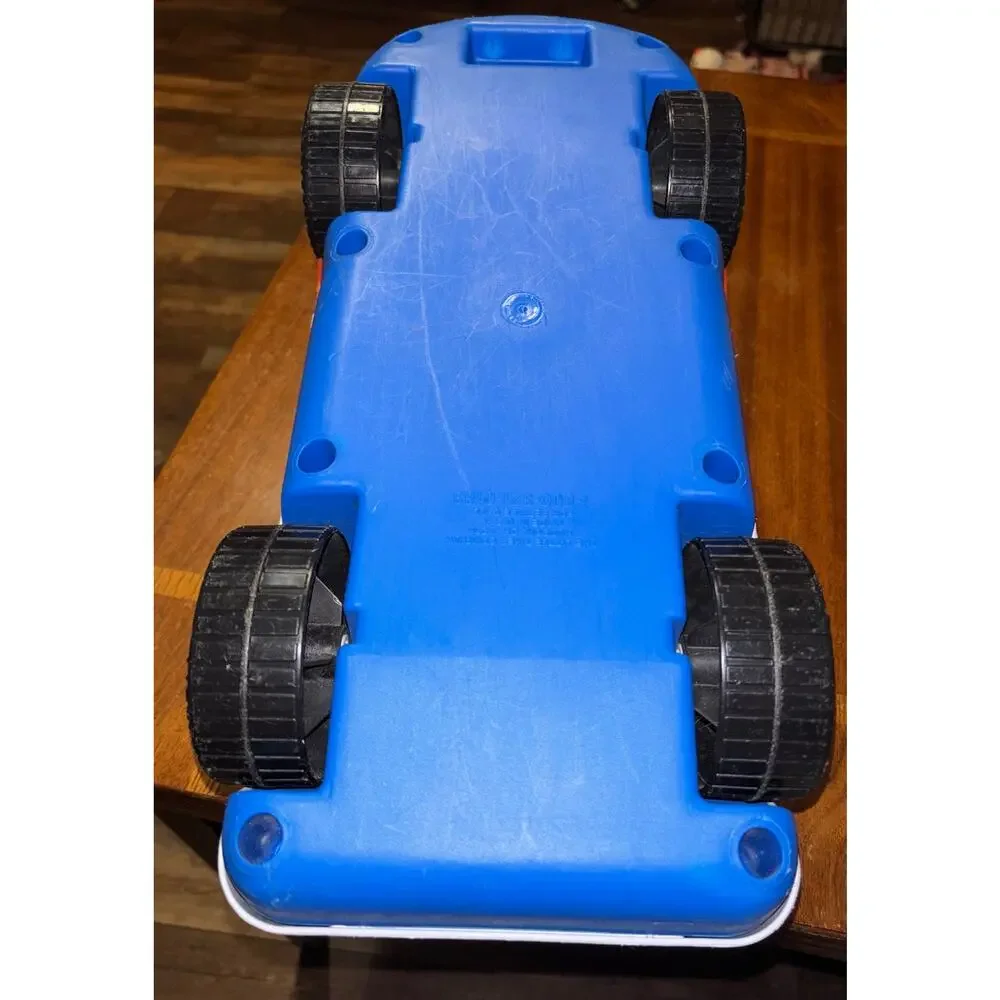 Vintage Little Tikes toy car hauler carrier semi truck with two cars
